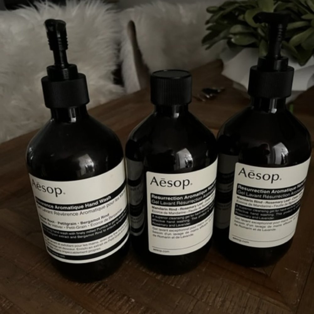 3 EMPTY BOTTLES OF AESOP.